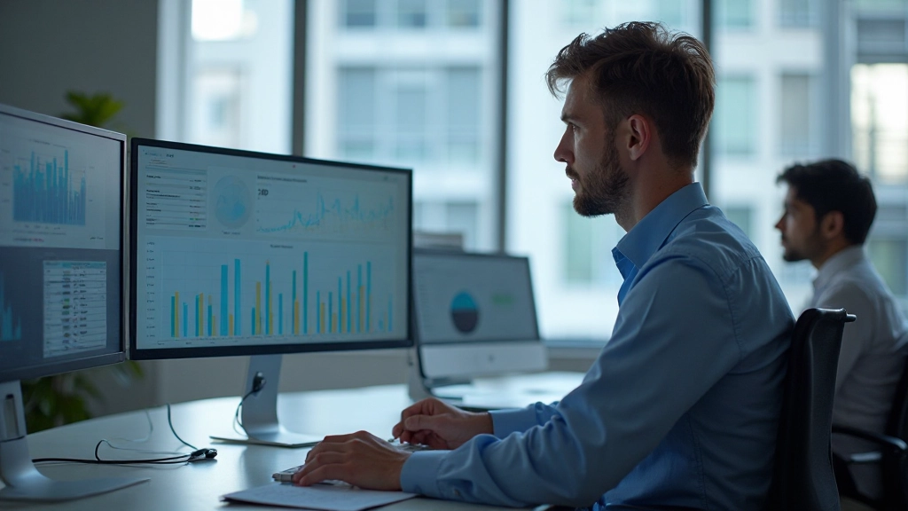 Профессиональное рабочее место аналитика данных с мониторами