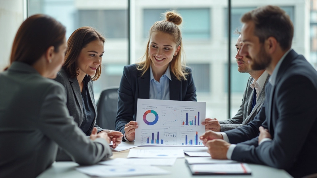 Команда специалистов обсуждает результаты анализа данных в офисе
