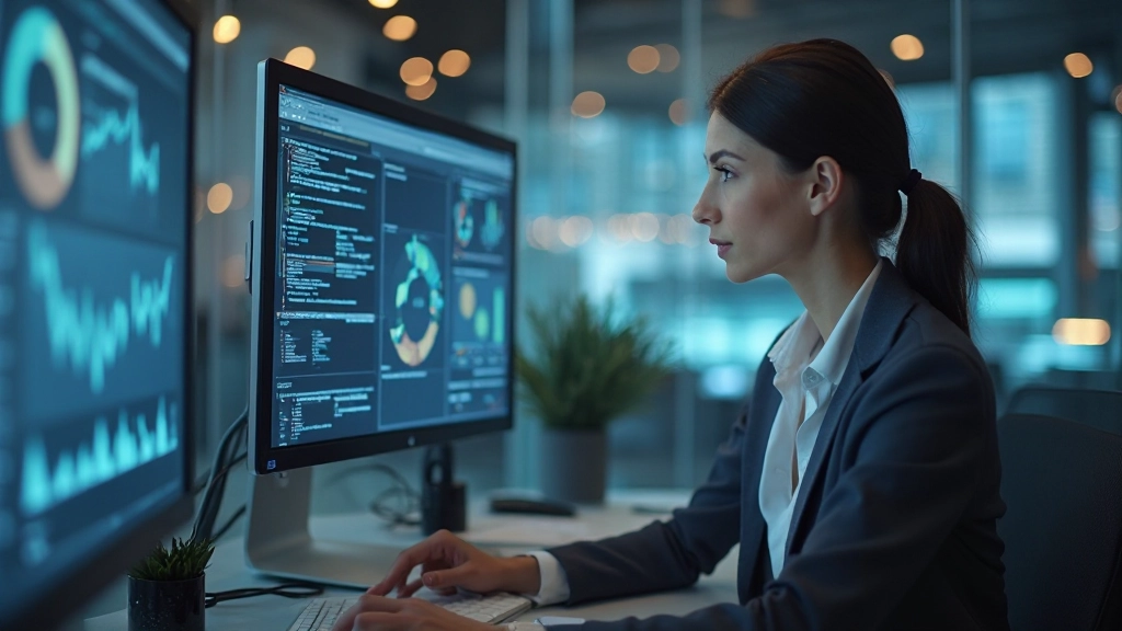 Специалист по анализу данных проводит интерпретацию информации в профессиональной аналитической среде